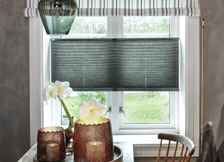 Enkel plisségardin, håndbetjent up & down