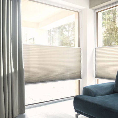 Enkel plisségardin, håndbetjent up & down