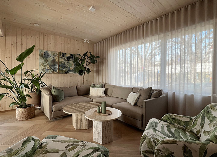 Gardinhøyde med wavefold