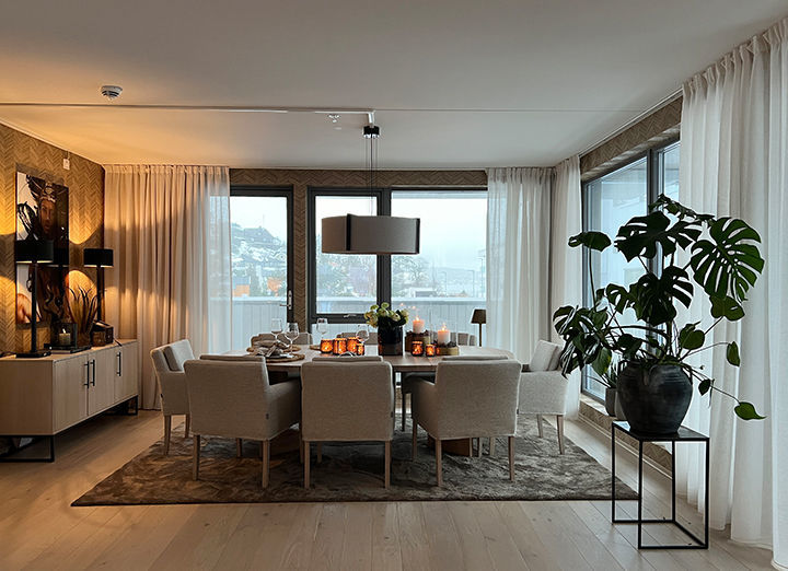 Gardinhøyde med blyantfold