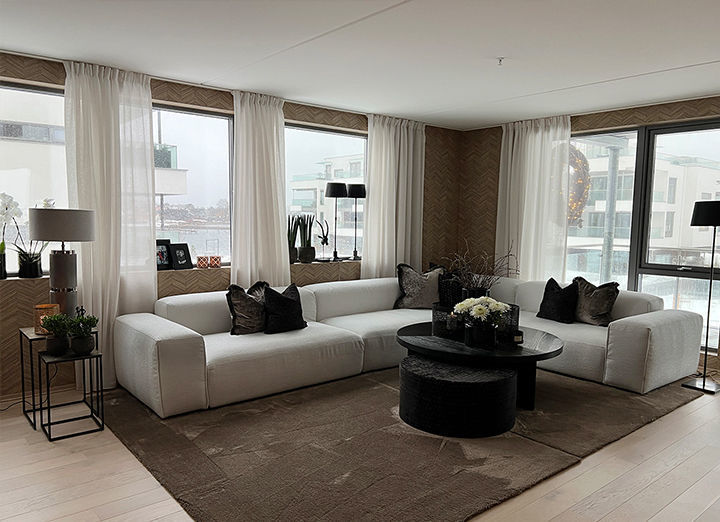 Gardinhøyde med blyantfold