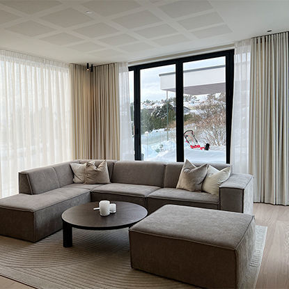 Gardinhøyde med wavefold