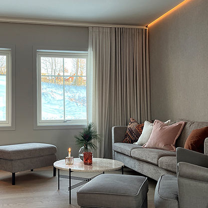 Gardinhøyde med wavefold