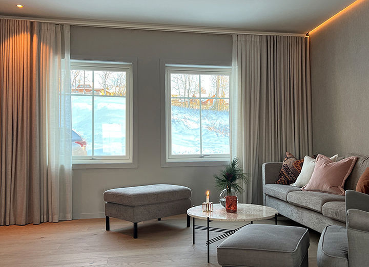 Gardinhøyde med wavefold