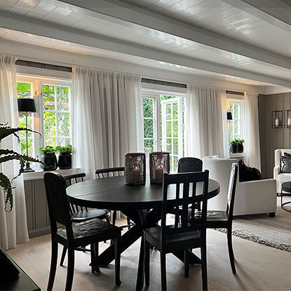 Gardinhøyde med blyantfold