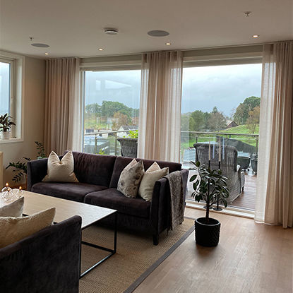 Gardinhøyde med wavefold