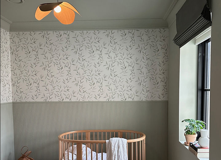 Duo-plisségardin, snorbetjent topphengt